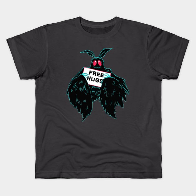 Free Hugs Mothman Kids T-Shirt by Bat13SJx